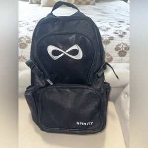 NFINITY CHEER BACK PACK black glitter with white used for one day
